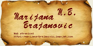 Marijana Brajanović vizit kartica